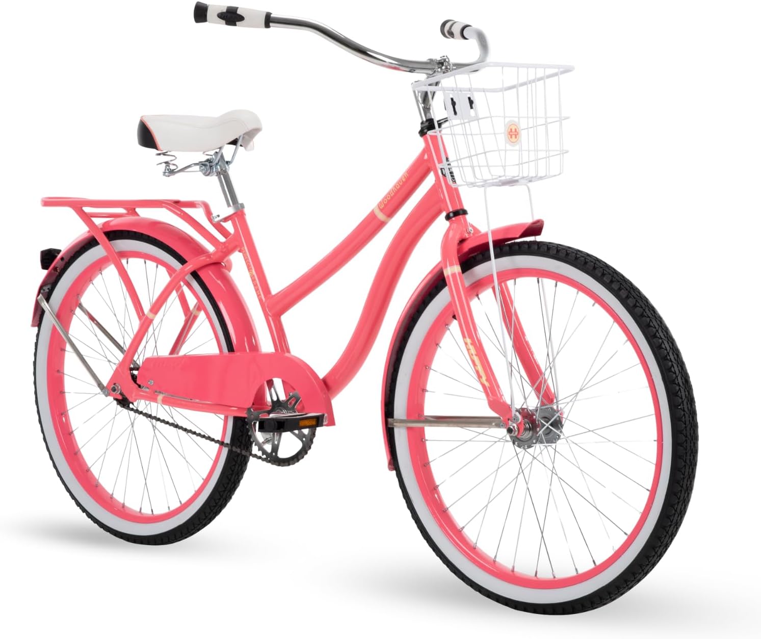 Huffy Woodhaven Cruiser — Gloss Coral — Panama Jack beach cruiser bike by Huffy